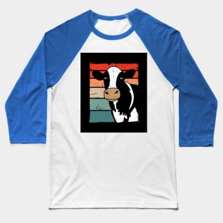 Retro Cow Animal Motif Agriculture Baseball T-Shirt